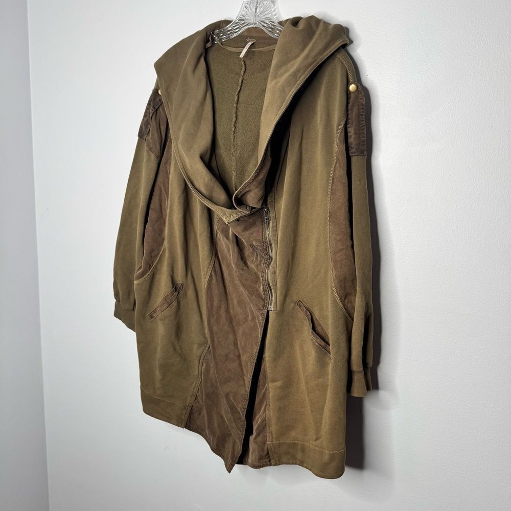 FREE PEOPLE Womens Olive C'Mon Hooded Cardigan Jacket - Picture 4 of 10